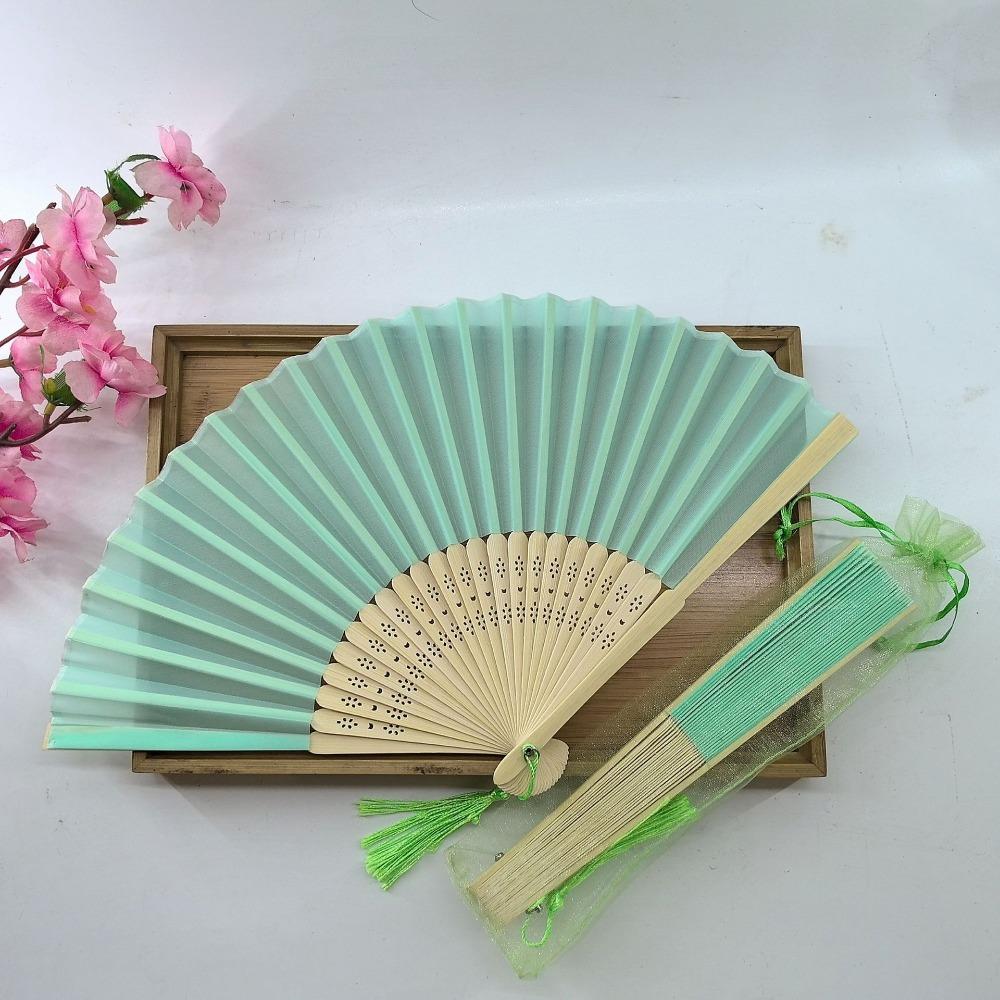 Wear Resist Folding Fan Cooling Tool Bamboo Hand Fan Fashionable Silk Hand Fan Festival Party