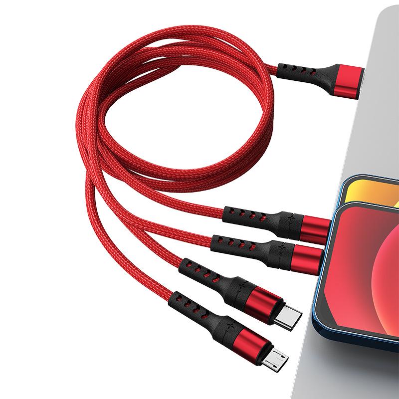 4-in-1 Charging Cable for Apple, Type-C, and Android - 3A Fast Charging Multi-Functional Data Cable