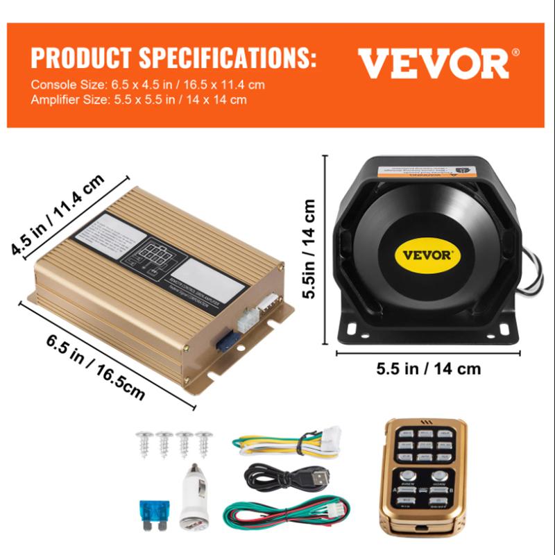 Automotive engineering vehicle alarm, car mounted loudspeaker, whistle horn, wireless multi tone remote control, sound rescue 12