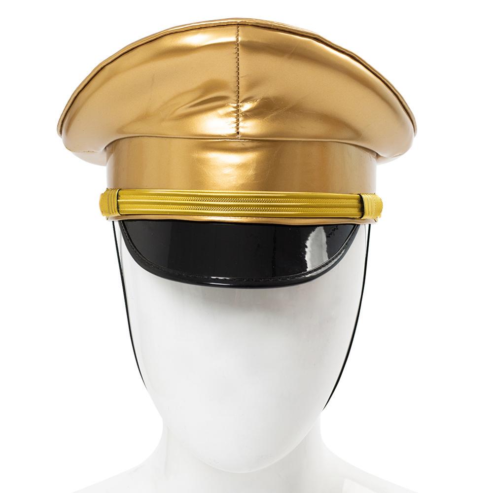 PU Leather Captain Cap Prom Performance Big Brimmed Hat Bar Cosplay Show Hat Personality Beret Cap