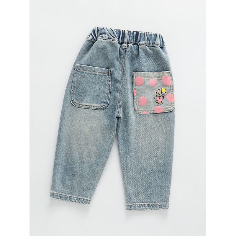 Girls' Jeans 2025 Spring and Autumn New Loose Korean Style Trendy Casual Carrot Pants for Toddlers and Young Girls