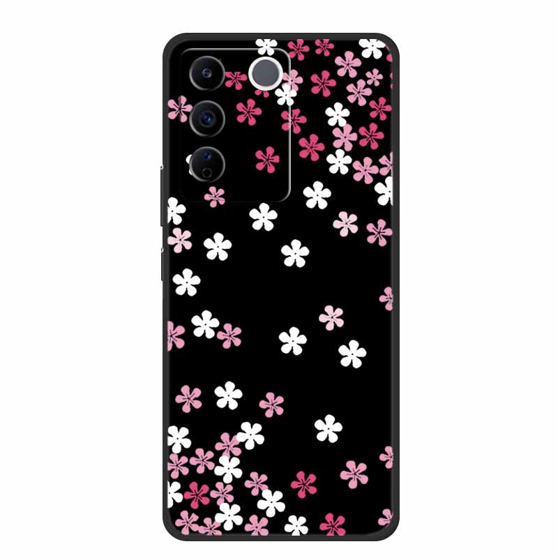 For Vivo V27e Case Cute Cartoon Cat Black Silicone Soft Phone Case For Vivo V27 Pro V27e Back Cover Cases V 27 E Pro Funda Coque