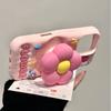 Girl's Heart Pink Three-dimensional Flower Bracket for Iphone16promax Apple 15 Mobile Phone Case 14 New Women