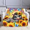 Little Zebra Sunflower Sea Print Blanket Warm Soft for Sofa Bed Home Travel Camping Blanket All Seasons Holiday Gifts