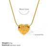 Cold Wind Gold Love Pendant Necklace Clavicle Chain Stainless Steel Gold Plated Personality Versatile Jewelry Women