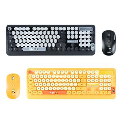 K68 Drahtlose Bluetooth-kompatibel Tastatur Maus Set Retro Nette Runde Schlüssel Tastatur 1600dpi Maus