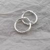 925  Silver 18mm Twisted Circle Sparkling Hoop Earrings for Women Girls Wedding Party Jewelry
