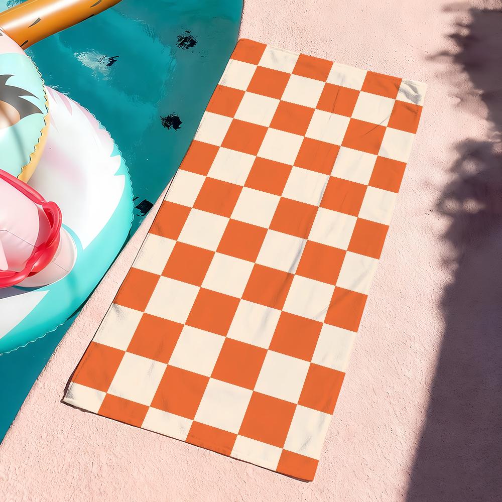 Fun Checkerboard Art Towel Soft Pool Gift For Travel Gym Shower Camping Quick Dry Sports Large Beach Towels