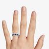 Huitan Sparkling Blue White Cubic Zirconia Wedding Band Ring for Women  Color Exquisite Finger Accessories Female Jewelry