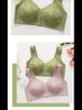 Plus Size Front Buckle Vest-Style Bra with Print and Wide Straps for Middle-Aged & Elderly Women