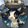 Cute Cow Round Area Rug,Carpet Rug for Living Room Bedroom Sofa Playroom Decor,Non-slip Floor Mat
