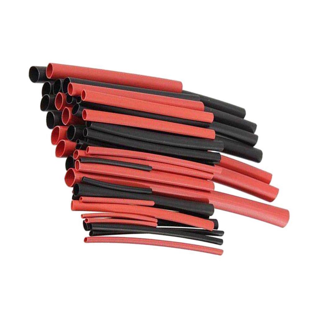 7 X 200mm longitudes negro tubo termorretráctil heatshrink Tubo Sleeving Pack Kit