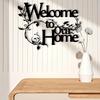 Wrought Iron Metal Wall Art Decor, Farmhouse Hanging Sign for Living Room Office, Welcoming Home Letter Design