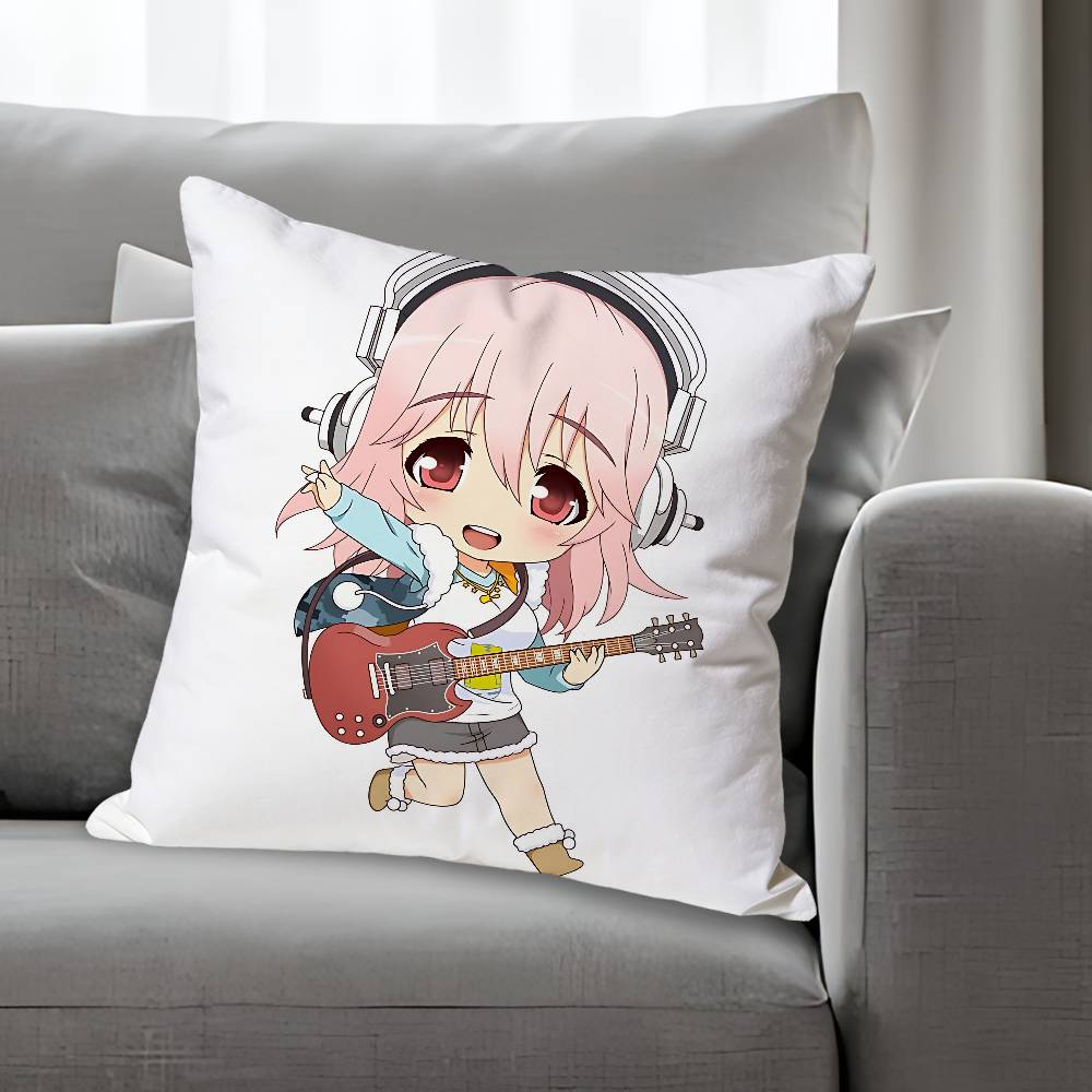 

Cute SSuper SSonico Anime Celebrity Merchandise AllMatch Printed Pillow Case Sofa Car Office Room Decoration Protector 30x30 cm