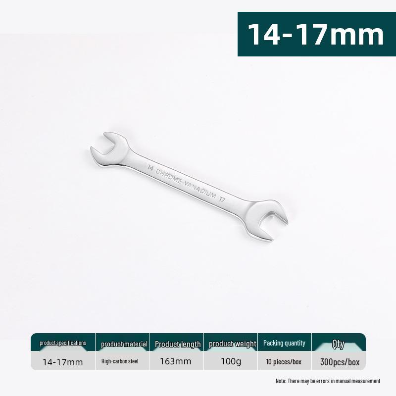 Ruwei Tools Double-Ended Mirror Finish Open-End Wrench, 8-10mm, Multi-Size