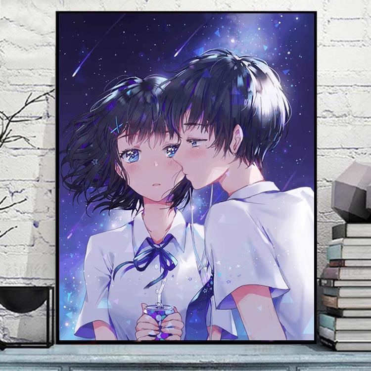 

5D Алмазная вышивка полной выкладки: Аниме-пара Ваше имя для гостиной/спальни 30x40CM