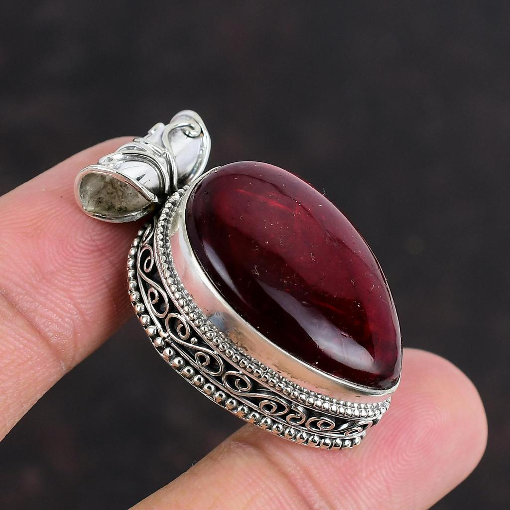 Přívěsek Red Fire Labradorit Drahokam Vintage přívěsek 925 Sterling Silver Přívěsek Nejnovější designový přívěsek Ručně vyráběné stříbrné šperky Svatební dárek
