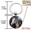 Fashion Vintage Horse Pattern Design Dome Glass Alloy Keychain Backpack Pendant Hanging Decoration Car Keyring Gifts