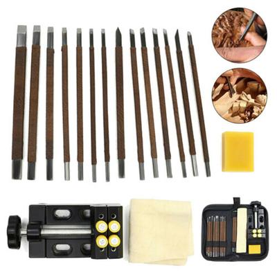 18PCS High Quality Wood Carving Carpenter Hand Chisel Woodworking Lathe Gouges Tools for Wood/Stone Carvers DIY Hand Tools Set