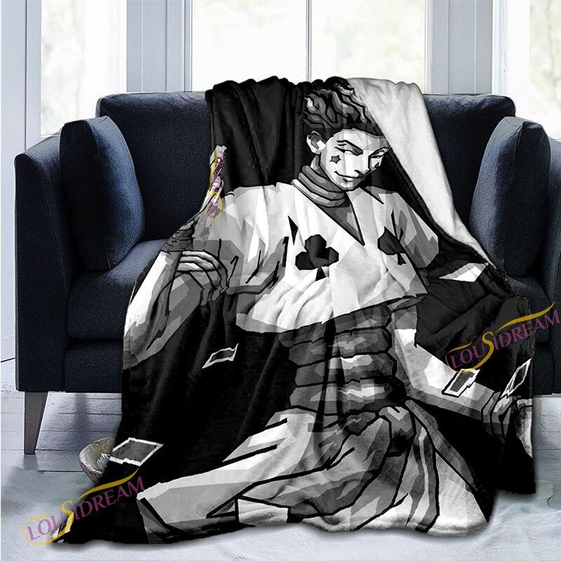 Anime Hunter X Hunter Flanelová deka Kreslený potisk Deky pro teenagery Povlečení Potah na pohovku Přehoz na postel Cestování Turistika Piknikové deky