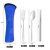 3 Pcs/Set Travel Stainless Steel Cutlery Set Storage Box Stainless Steel Outdoor Silverware Fork Spoon Chopsticks Kitchen Tools