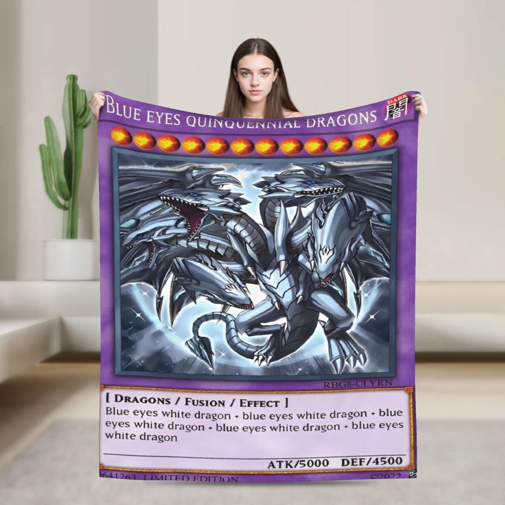 Anime Yu Gi Oh Card Blankets  Flannel Funny Breathable Throw Blankets for Bedding Lounge Textile Decor