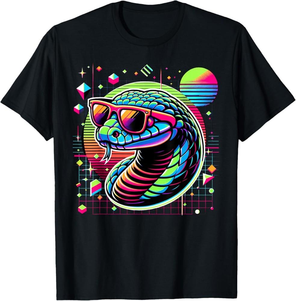 Cool Snake 80s Retrowave 90s Vaporwave Snake T-Shirt