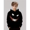Boys' 3D hooded sweatshirt, suitable for Halloween parties, lightweight and durable, featuring a bright pumpkin design