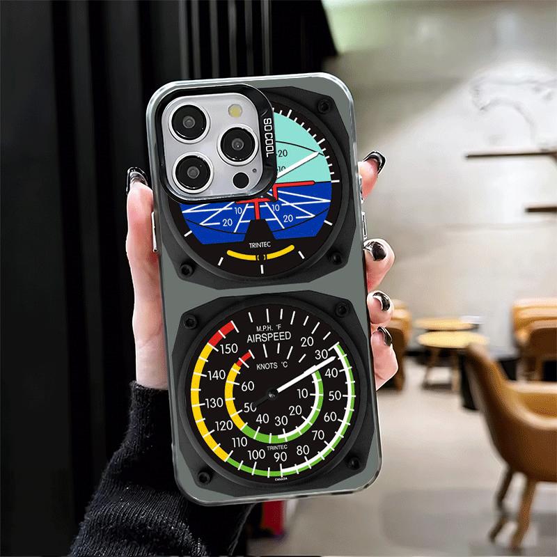 Aircraft Instrument Cockpit Radar Soft Phone Case for iPhone 15 16 17 Pro Max 17Air 16E 14 Plus 13 12 Mini Shockproof Cover Back
