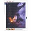 Full Drill Diamond Painting Kit Spooky Cat Pumpkin Design DIY 5D Rhinestone Art Canvas for Room Decoration Gift