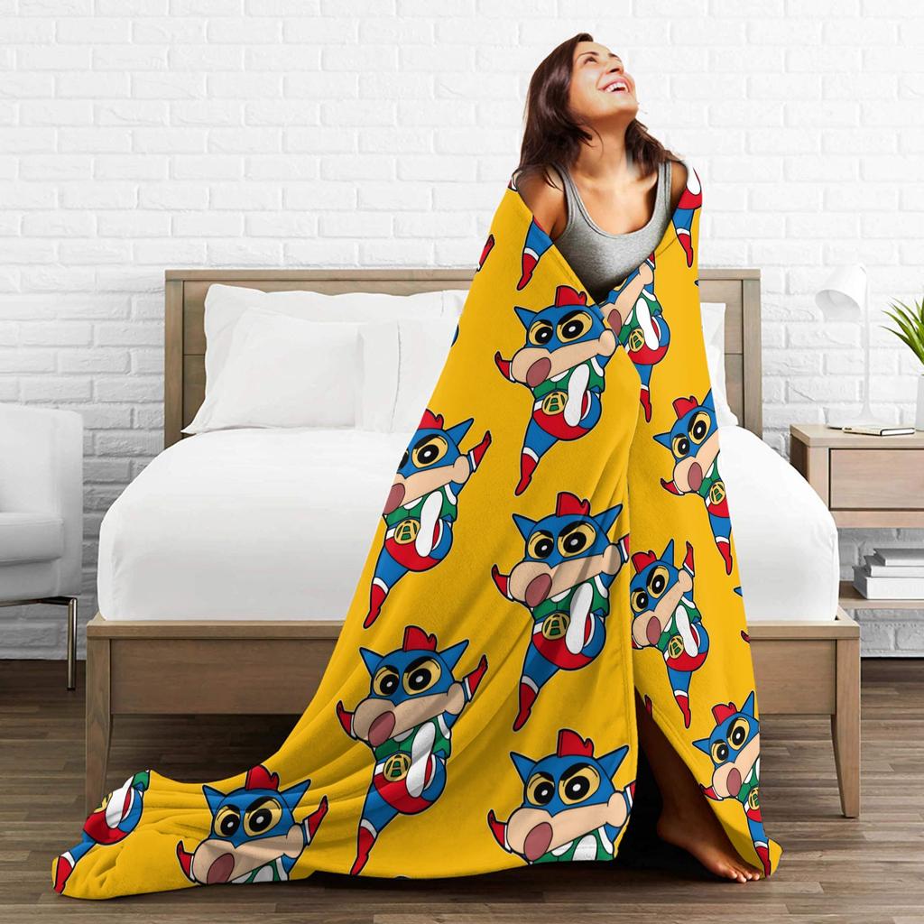 Crayons Shin-chans Action Kamen Blanket Flannel Summer Portable Super Warm Throw Blankets for Sofa Outdoor Bedspread