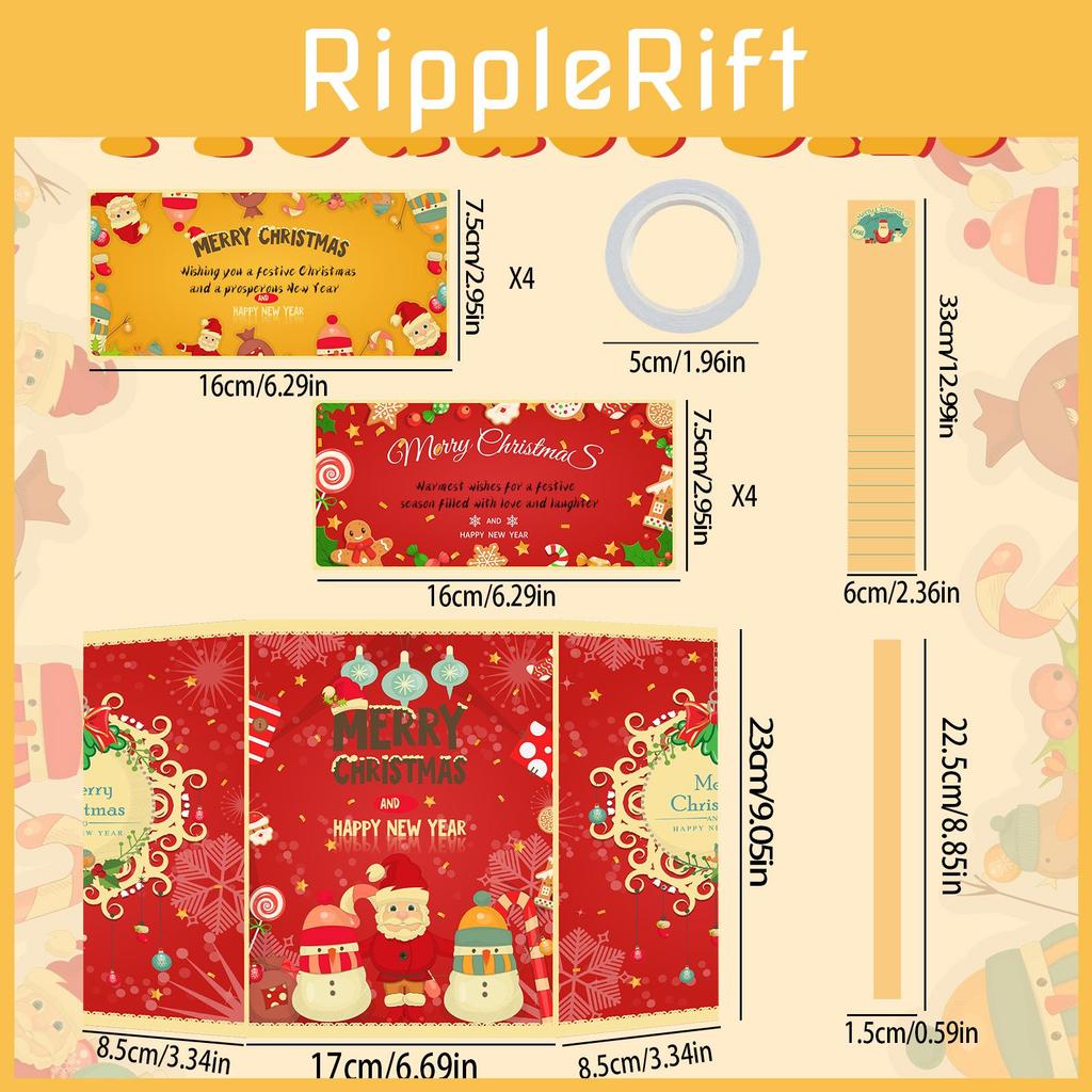 Santa Theme Holiday Card With Cash Pocket For Christmas Gifts And Celebration Decor