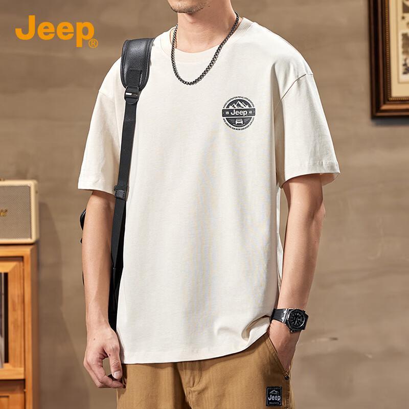 Jeep Men's Summer Pure Cotton Loose Fit T-Shirt