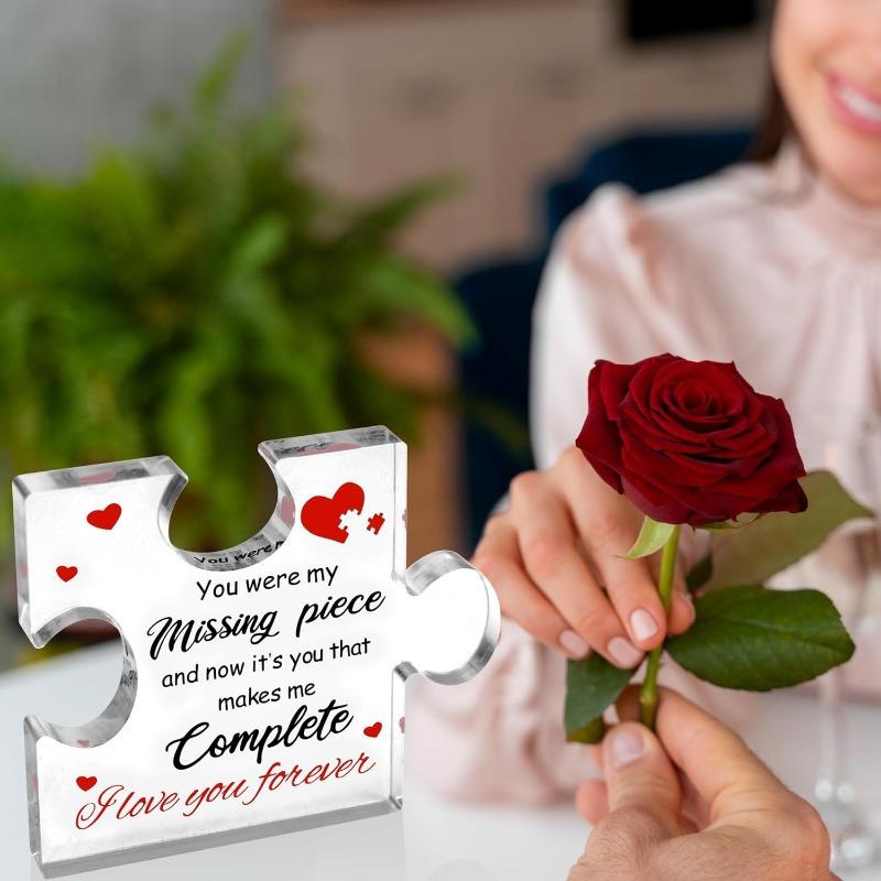 Romantic Puzzle Plaque - Heartfelt Anniversary & Valentine's Gift for Couples