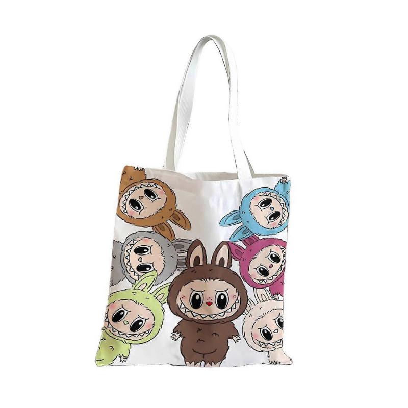 Women Shoulder Bag Elegant Satchel Labubu Canvas Bag for Outdoor Travel Work