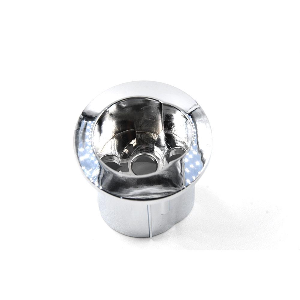 AH0001800R Zweimengendruckknopf Halbmond-Stil Für ROCA Spülkasten D2D Gewindebeträtiger Drücker Kurzer Körper Chrom