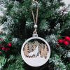1pcs/set Christmas Animal Carved Wood Ornament Creative Hanging Decor for Tree, Home Gift Handcrafted Natural Wood Crafts