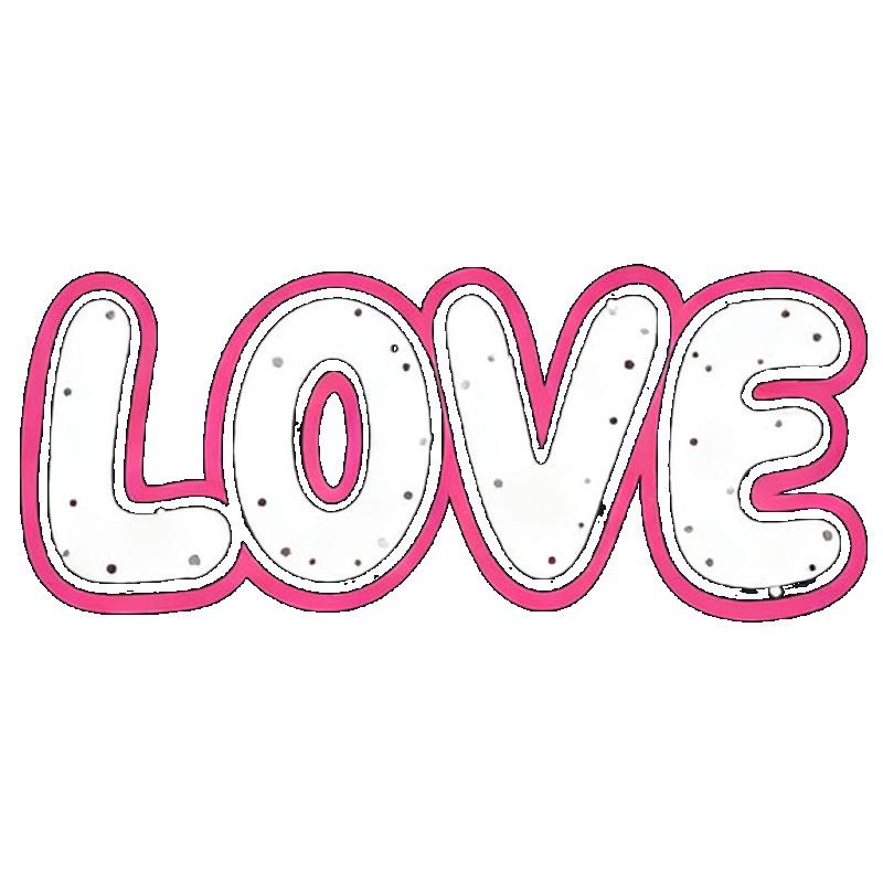 Women's Short-Sleeve T-Shirt with Pink Border 3D "LOVE" Letter Print