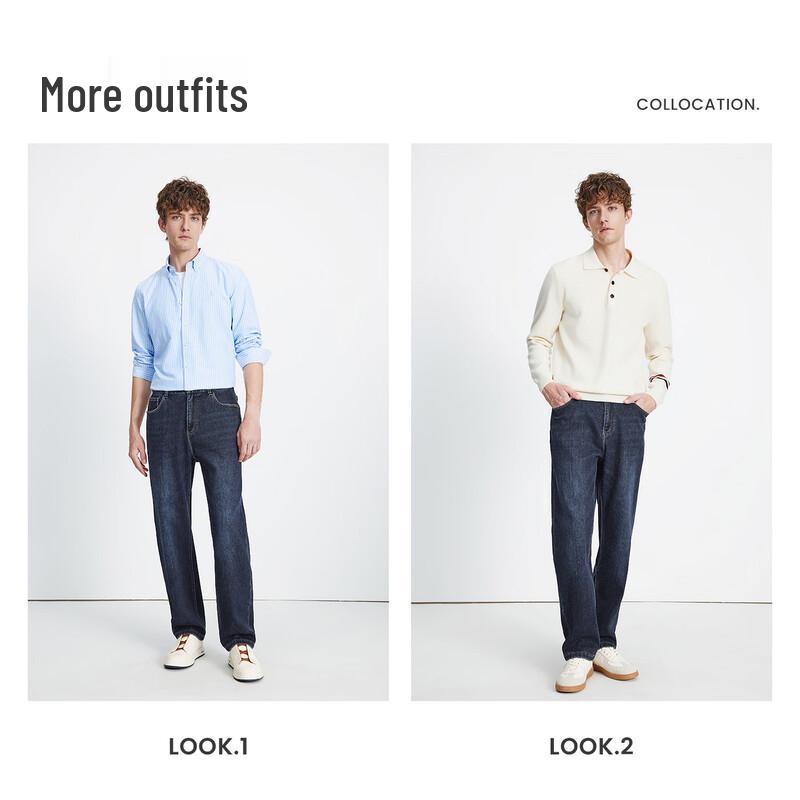 Navigare Men's Fleece-Lined Straight-Leg Jeans