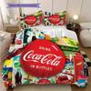 Cocacola Bottles Ice Bucket Threepiece Set 1 Duvet Cover 2 Pillowcase Without Core Bedding Set Soft And Comfortable