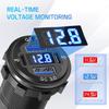 2Pcs 12V/24V Outlet With Voltmeter, Quick Charge 3.0 Dual USB Power Outlet, Waterproof Fast Charge USB Charger Socket DIY Kit For Car Boat Marine (2
