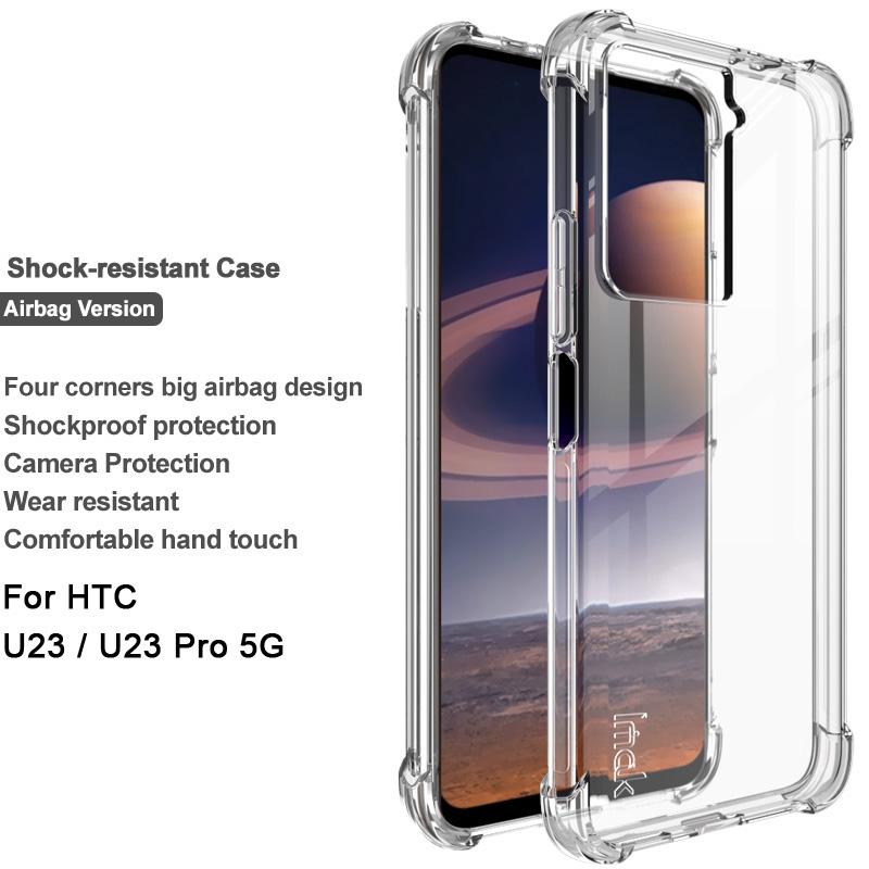

IMAK For HTC U23/U23 Pro 5G Phone Case Soft TPU Clear Back Cover with Airbag Corners Protection Transparent