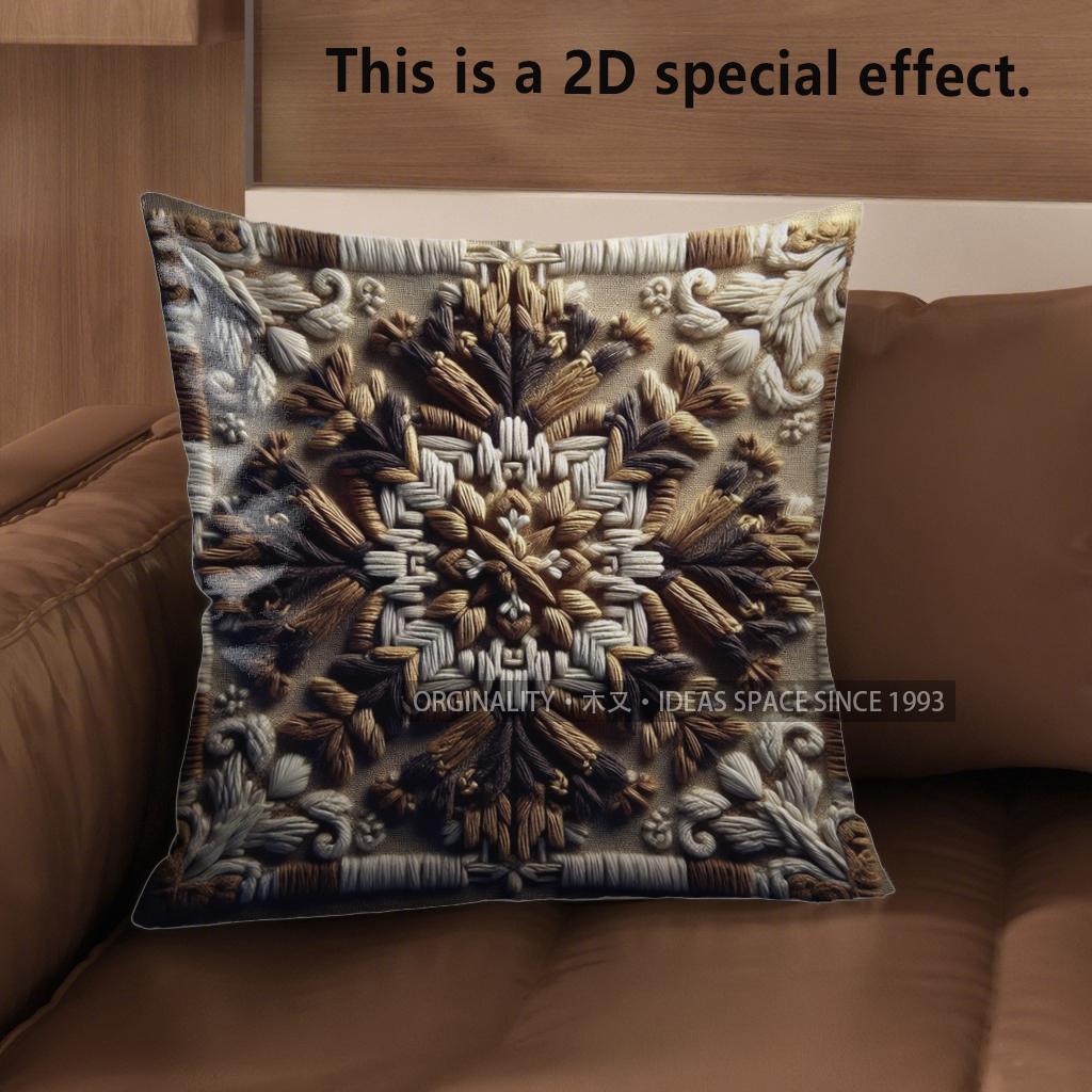 2D Exquisite Floral Patterned Decorative Cushion Covers Pattern Cushion Cover Suitable For Sofa Bedroom Car Pillow Cover