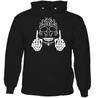 Sugar Skull Middle Finger Mens Day Of The DeadHoodie Motorbike Bike Biker Goth