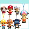 Pingente de Pelúcia Autêntico One Piece, Chaveiro de Personagem de Desenho Animado Fofo e Macio