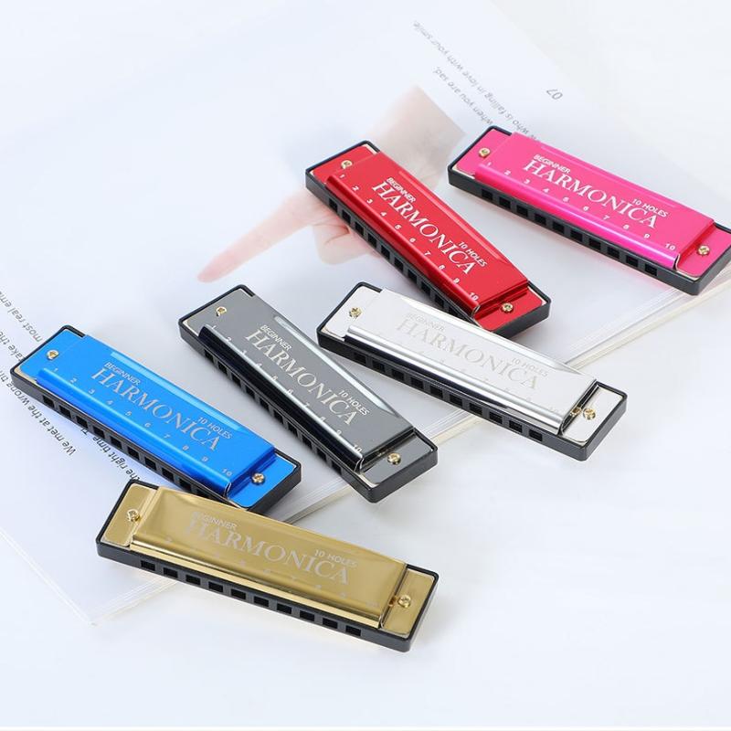 1PC Professional 10 Hole 20 Tone Harmonica Color C Tone Harmonicas With Case For Beginners Harmonica Christmas Gift