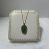Women's Artistic Blue Jade Leaf Necklace with Gold Branch - New Chinese Style Luxury Design