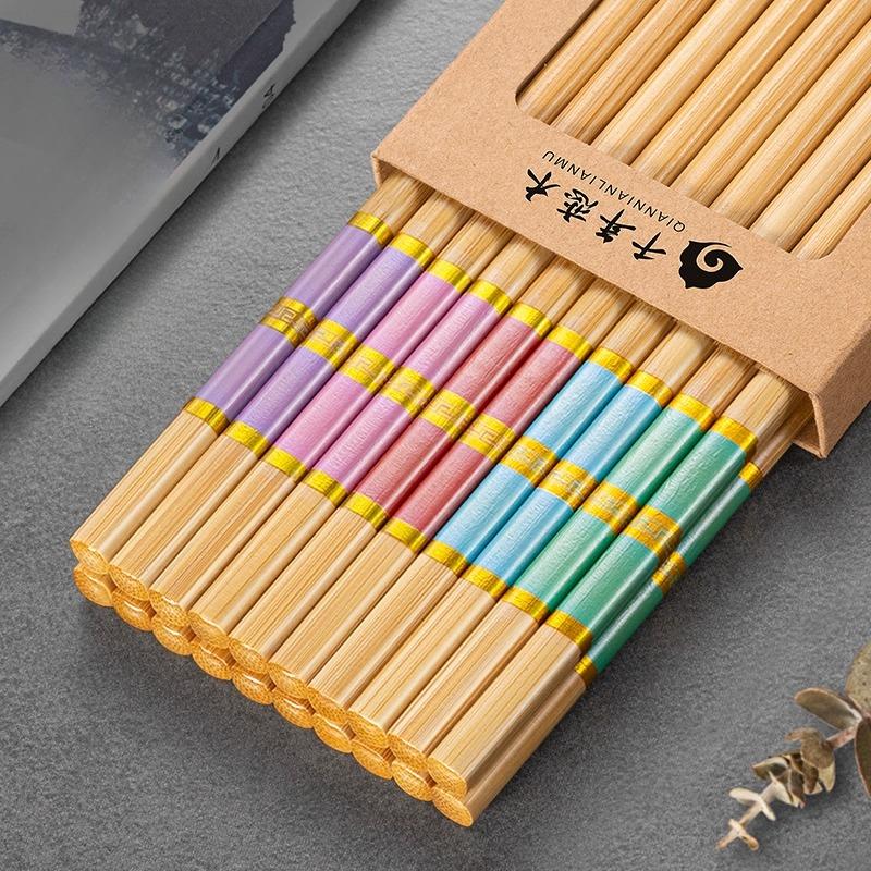 

Natural Bamboo Chopsticks Set for Household Dining High-end Unpainted and Wax Free Chopsticks, 1 Person 1 Chopstick
