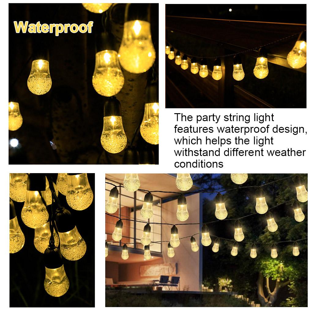 30LED Beads Solar Powered Light Strings Garden Waterproof LED Holiday Lighting Rechargeable RGB Lamp Home Decorative Lighting