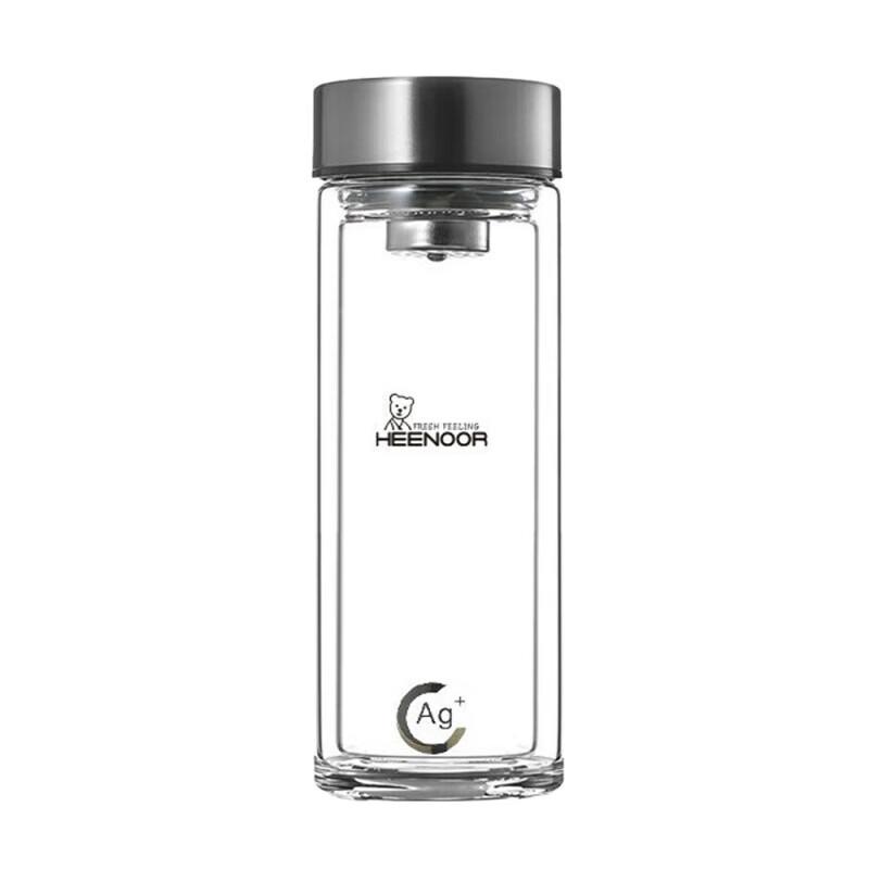HEENOOR Double Wall Glass Water Bottle